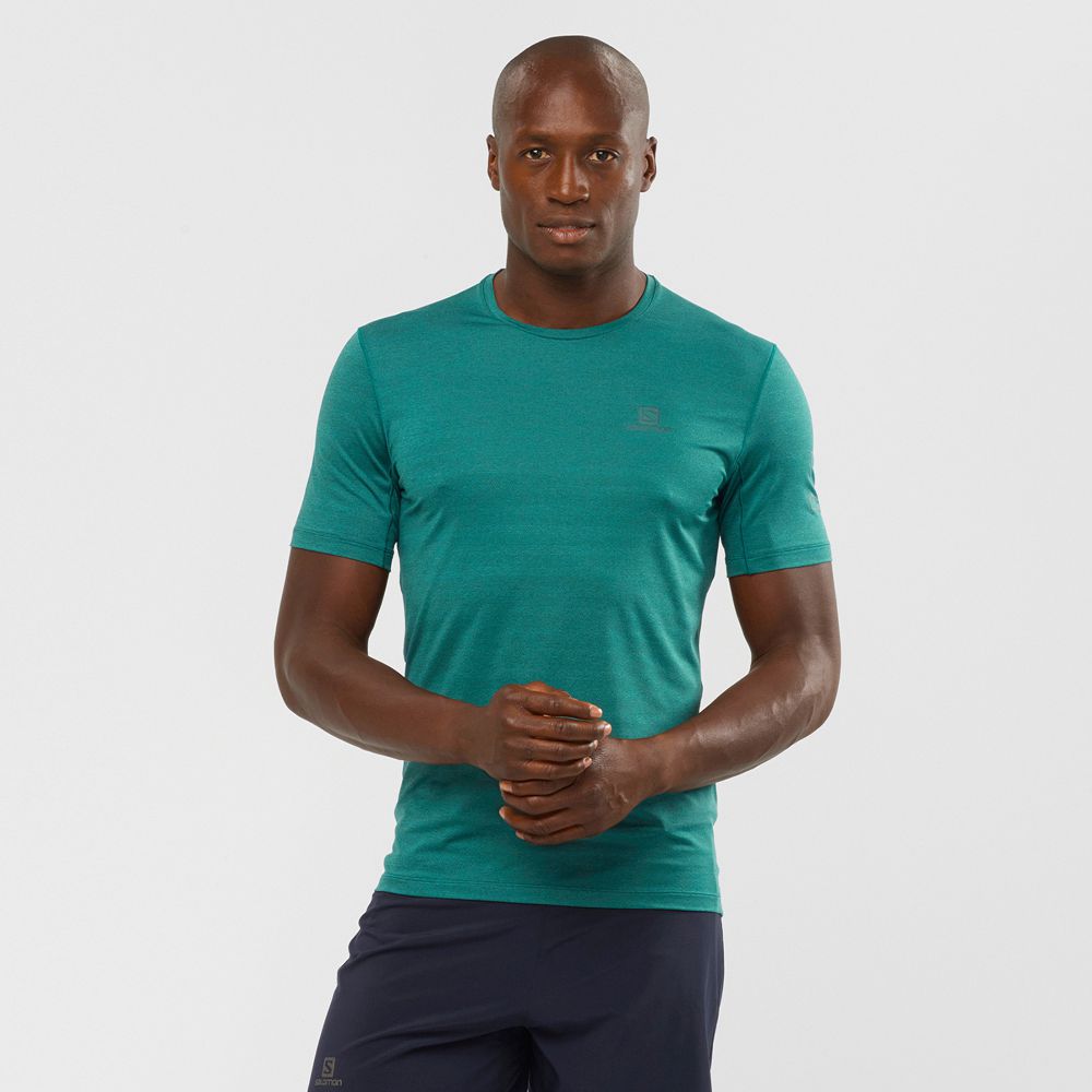 T-Shirts Salomon Homme Vert - Salomon OUTLINE - France (3219-JRINL)